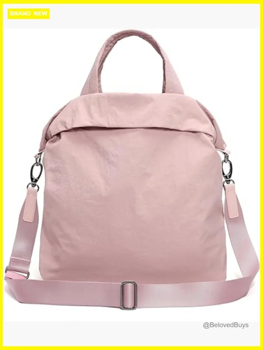 Large Nylon Hobo Tote Bag with Straps, 19L for Travel Gym